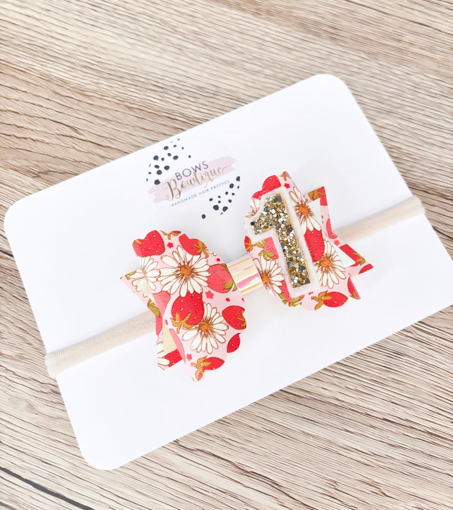 Strawberry Birthday Bow