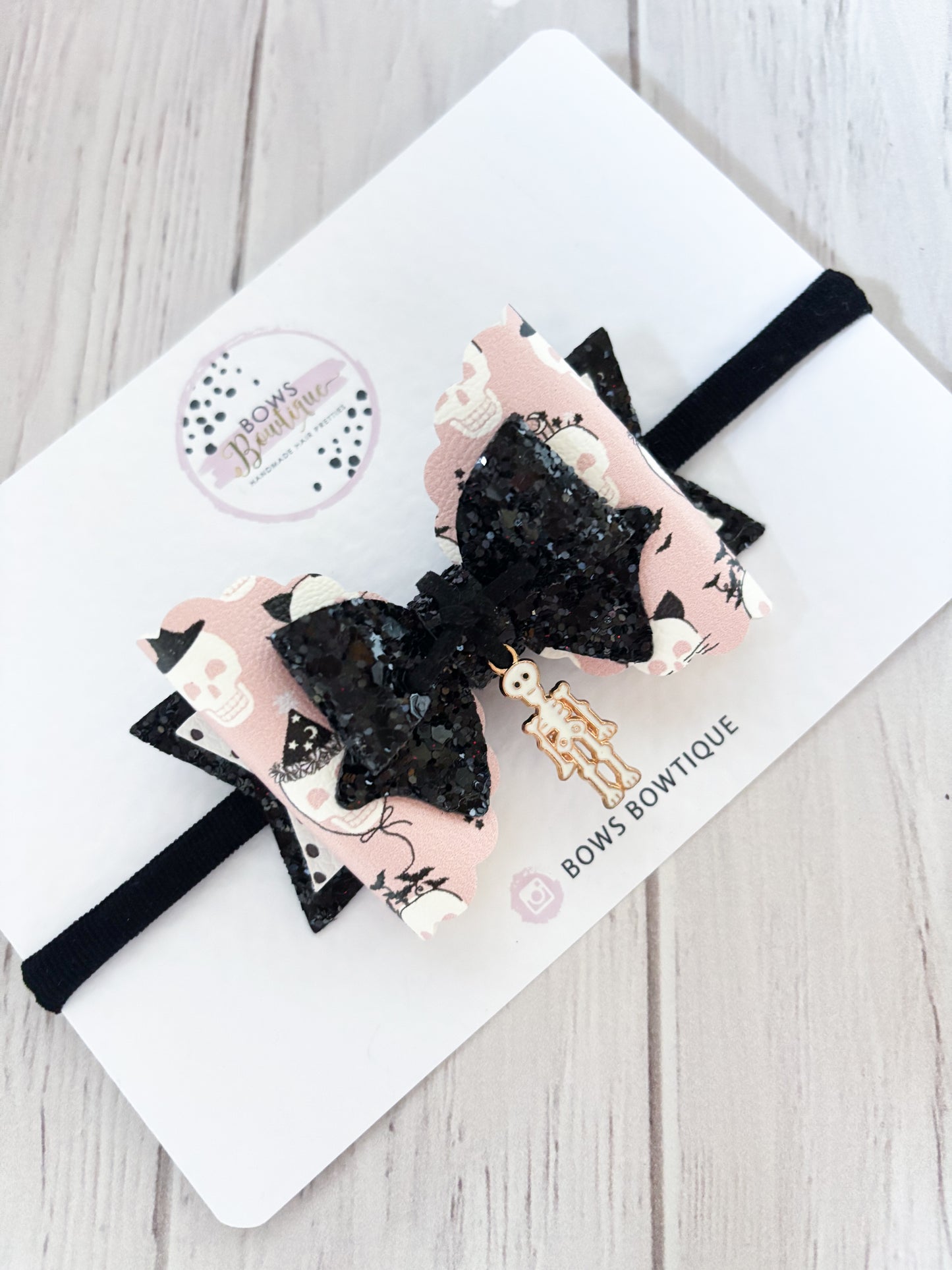 Party Skull Halloween Bow