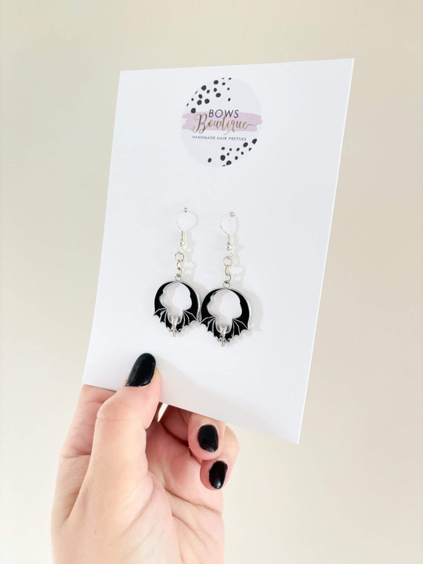 Silver Bat Earrings