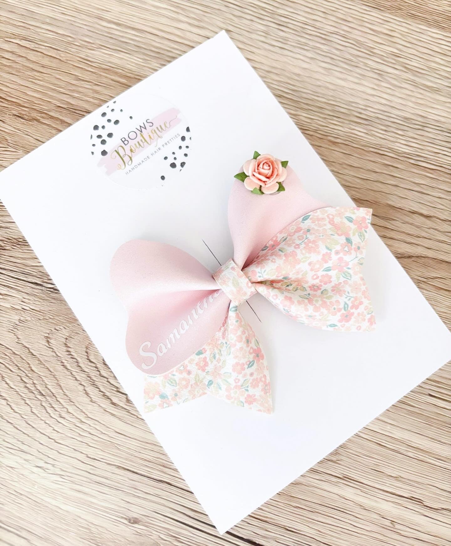 Personalised Floral Loveable Bow