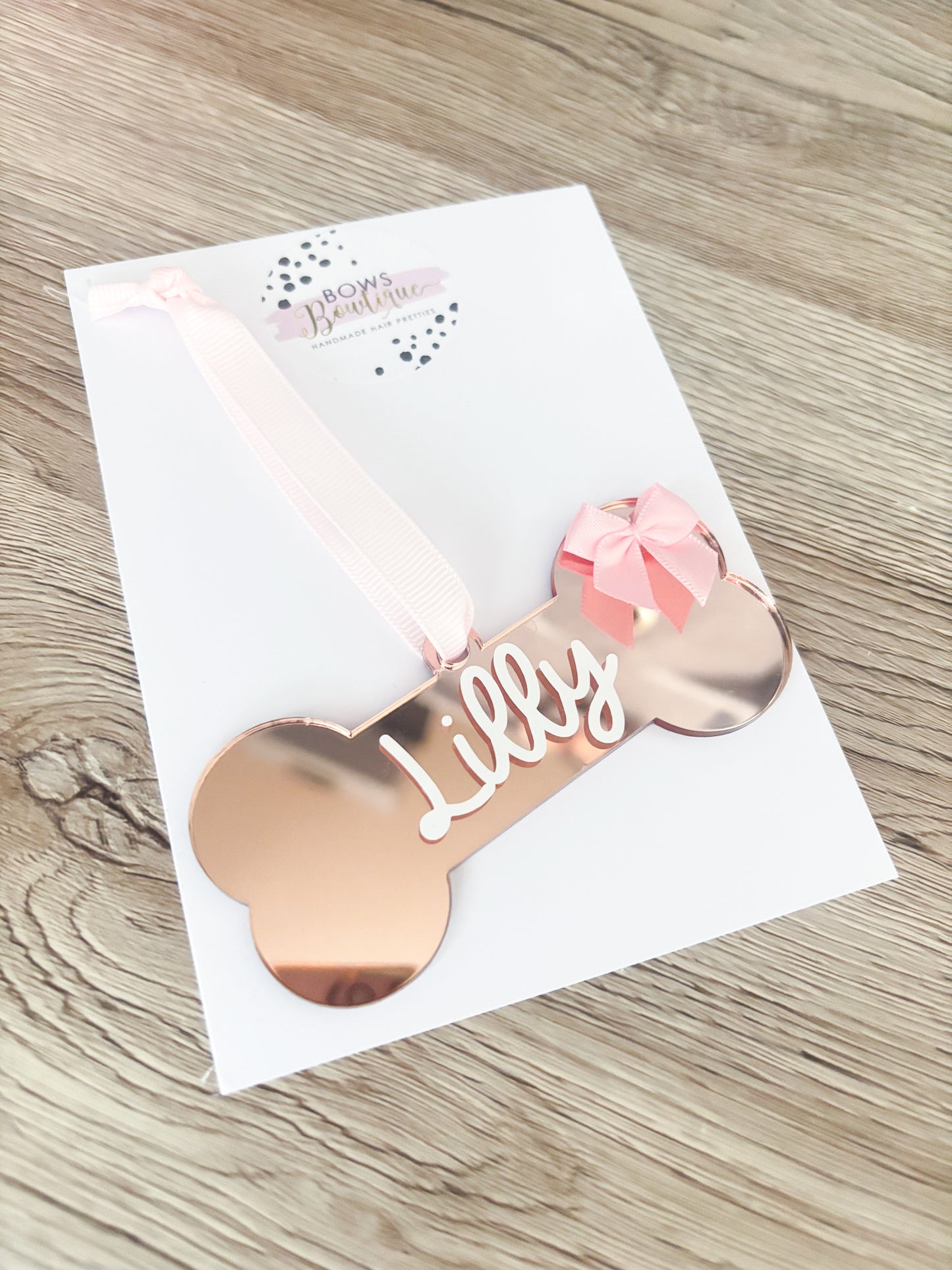 Personalised Rose Gold Bone Bauble