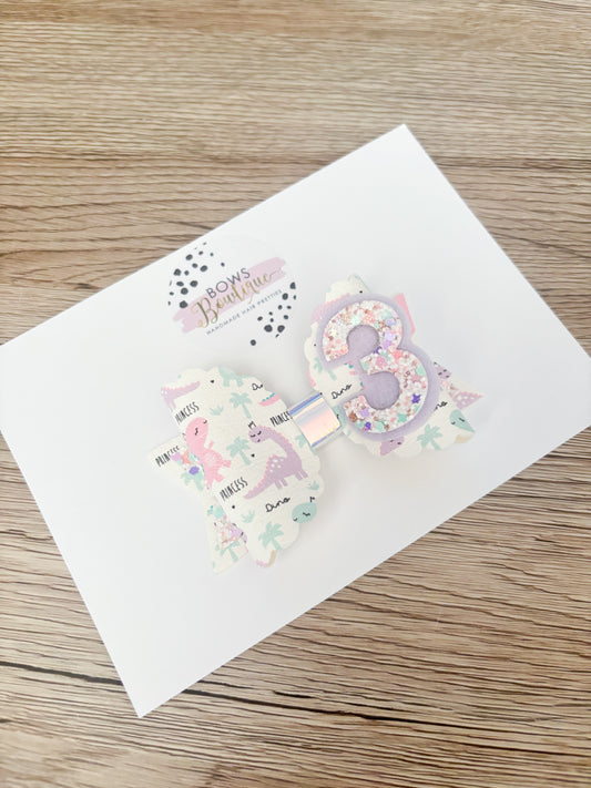 Birthday Dino Bow