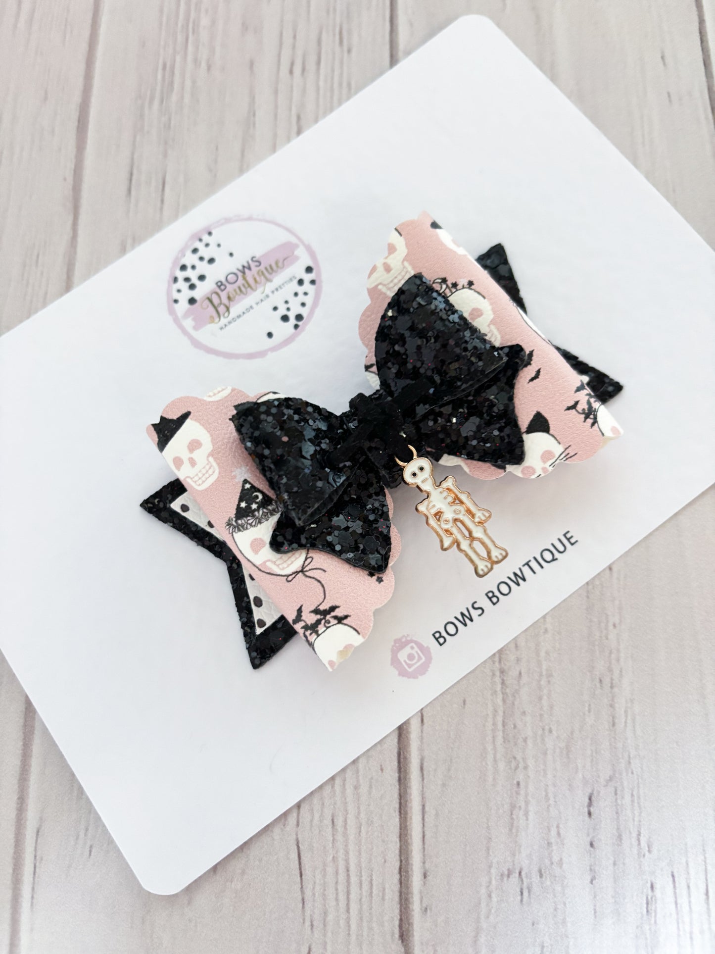 Party Skull Halloween Bow