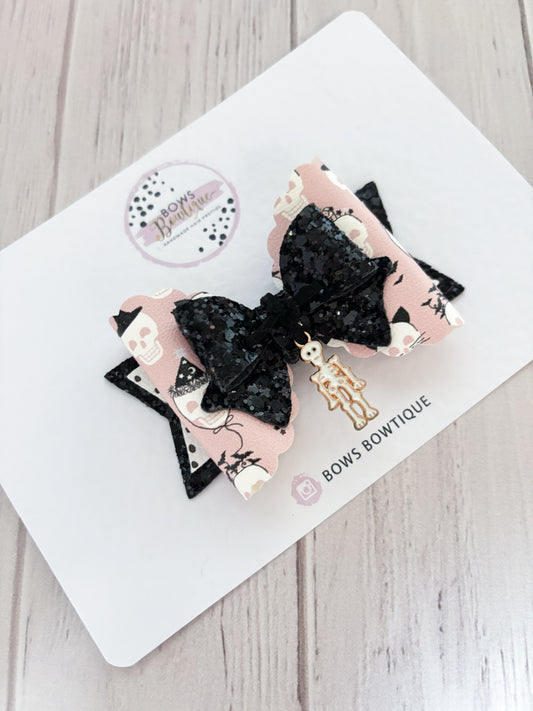 Party Skull Halloween Bow