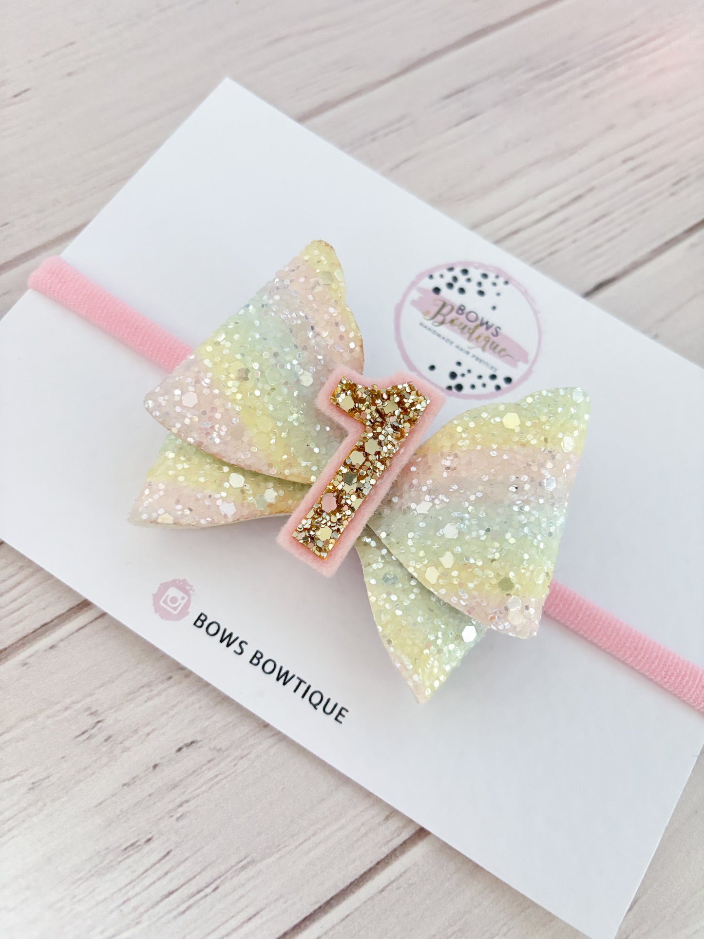 Pastel Rainbow Birthday Bow
