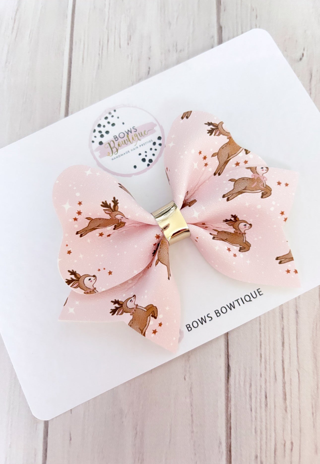 Pink Magical Reindeer Bow