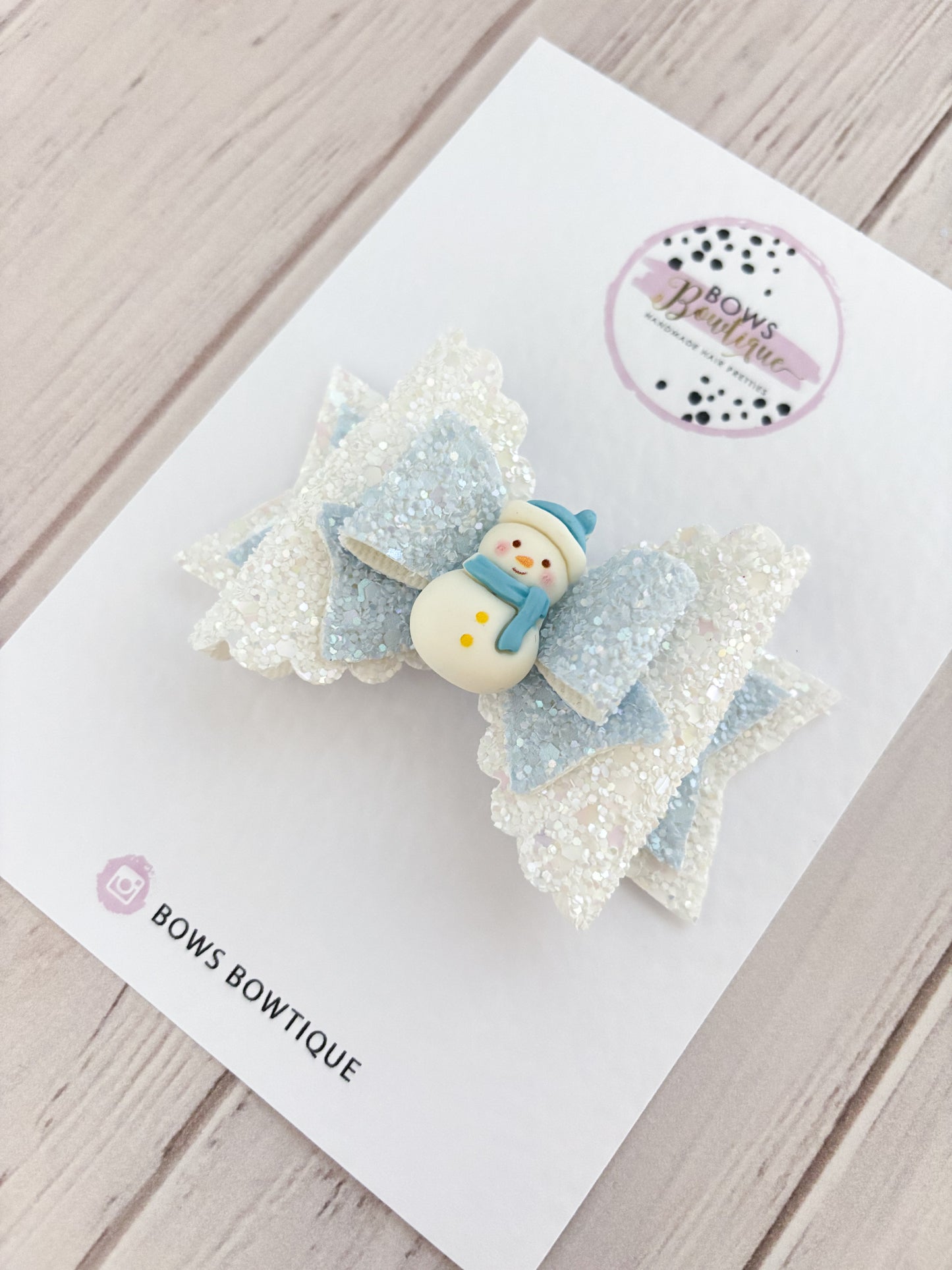 Cozy Snowman Bow