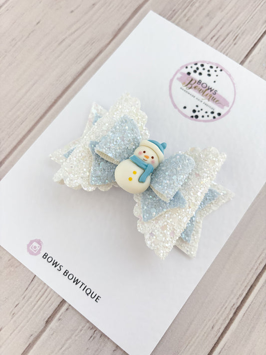 Cozy Snowman Bow