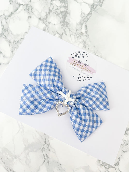 Gingham Bia School Bow