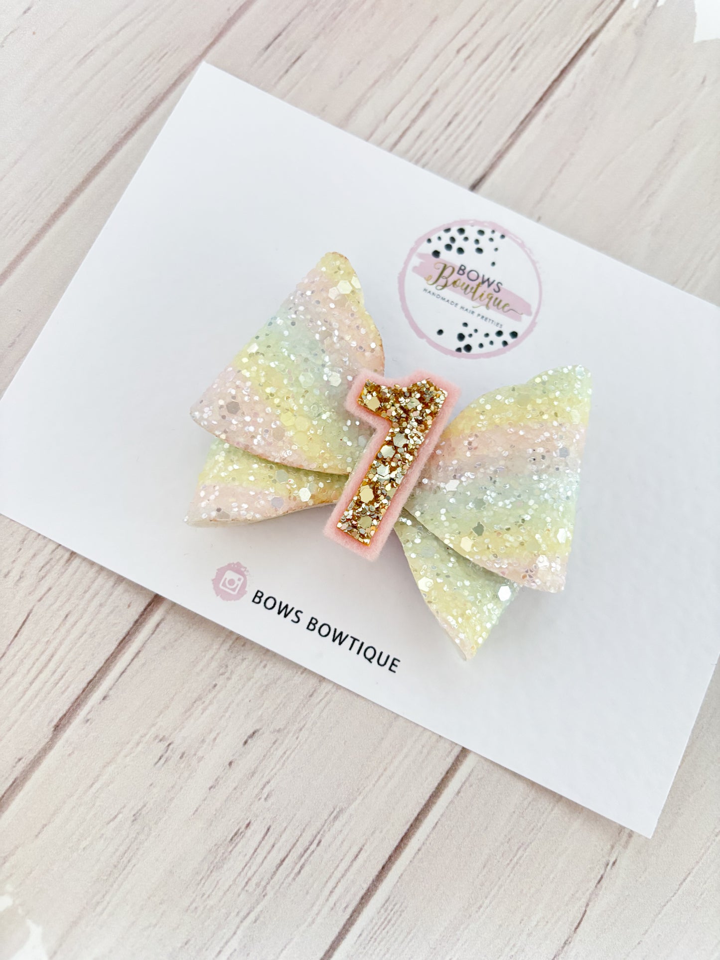 Pastel Rainbow Birthday Bow