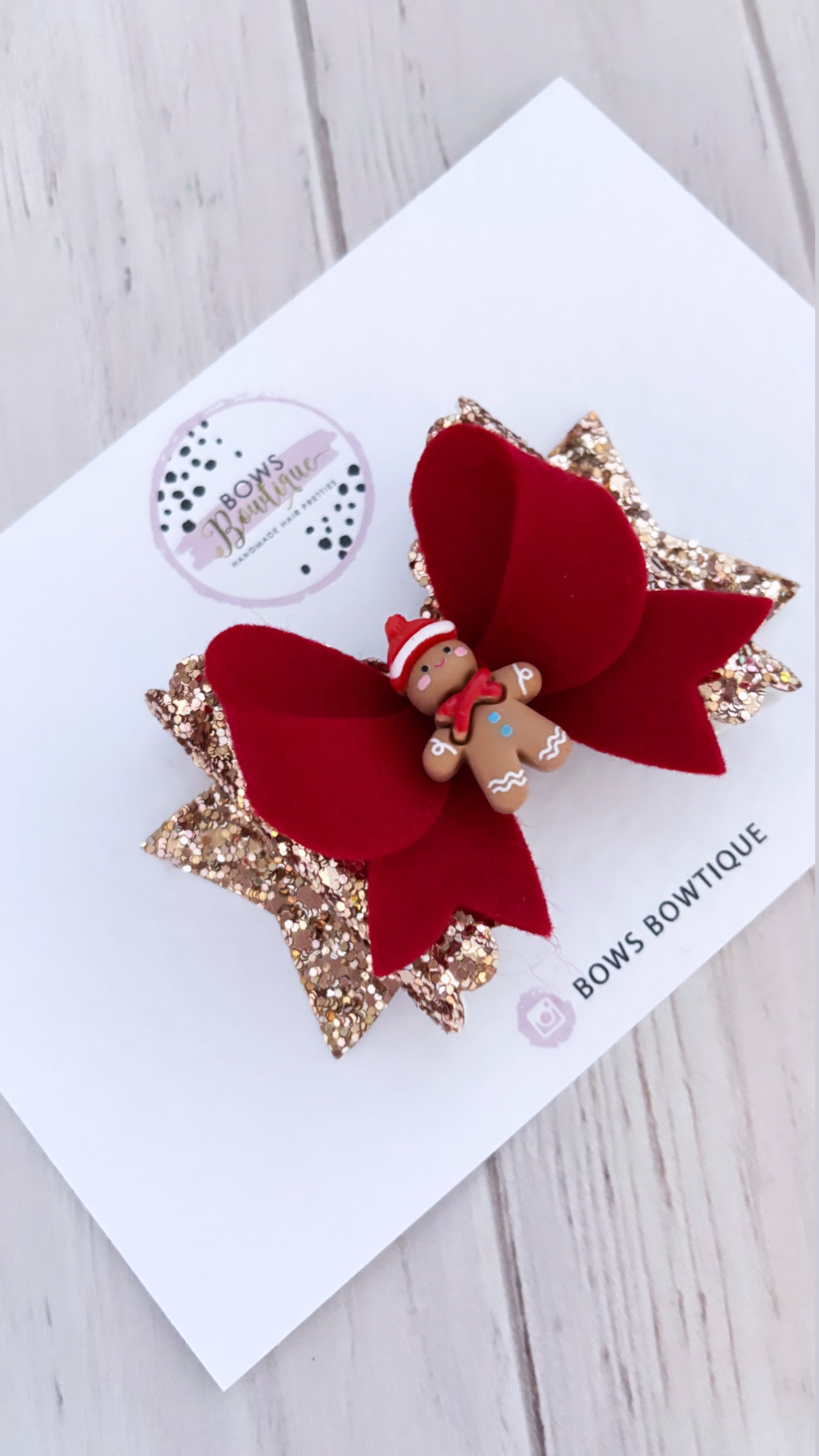 Rose Gold & Red Bow