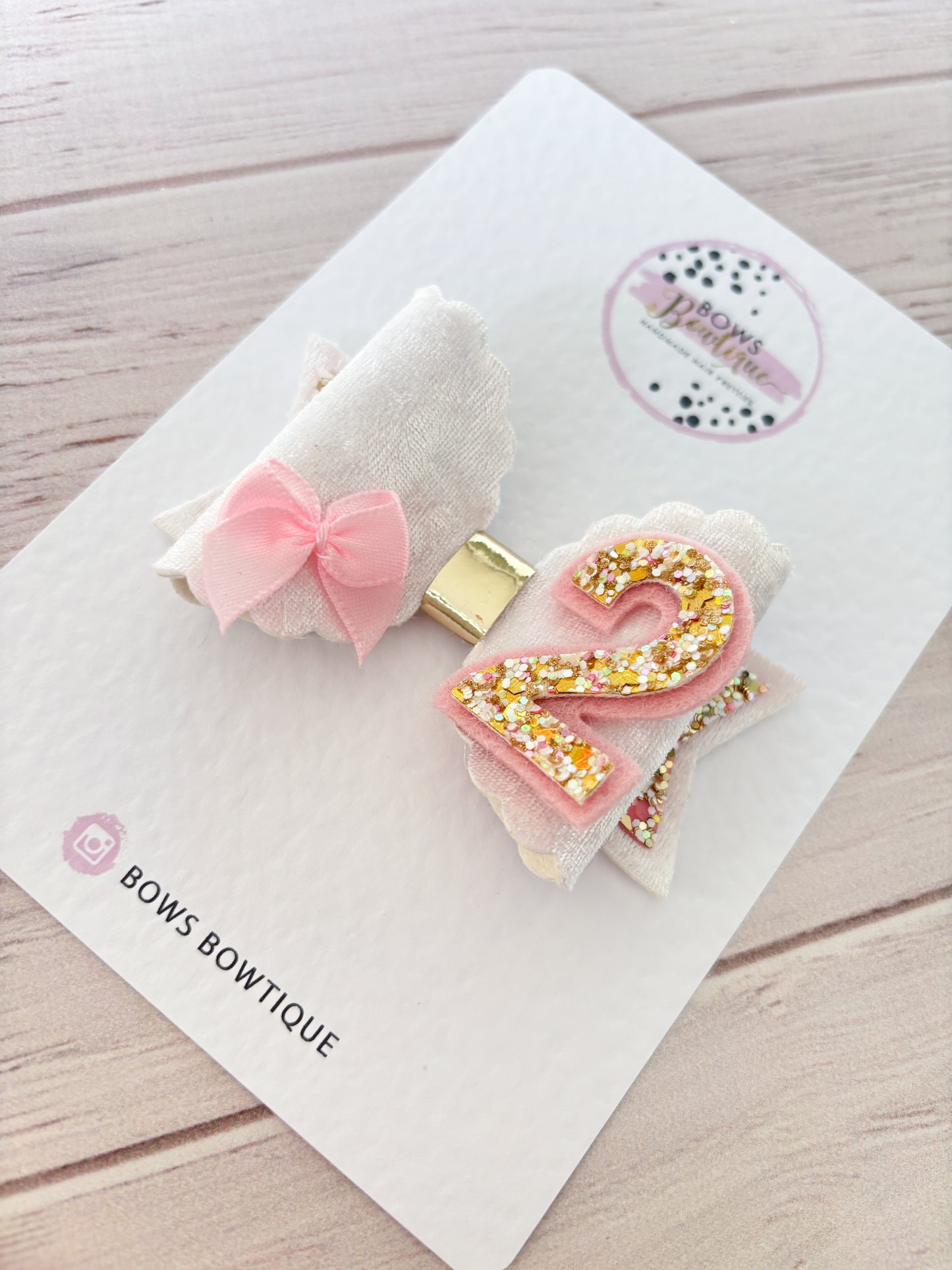 White Crushed Velvet Birthday Bow