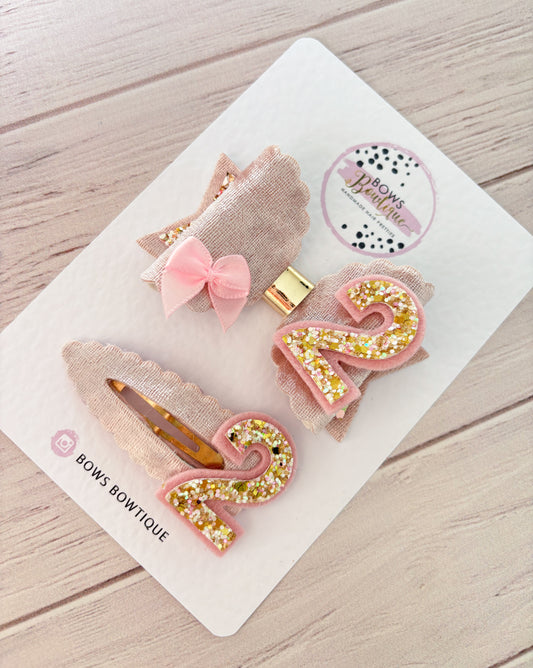Pink Crushed Velvet Birthday Bow