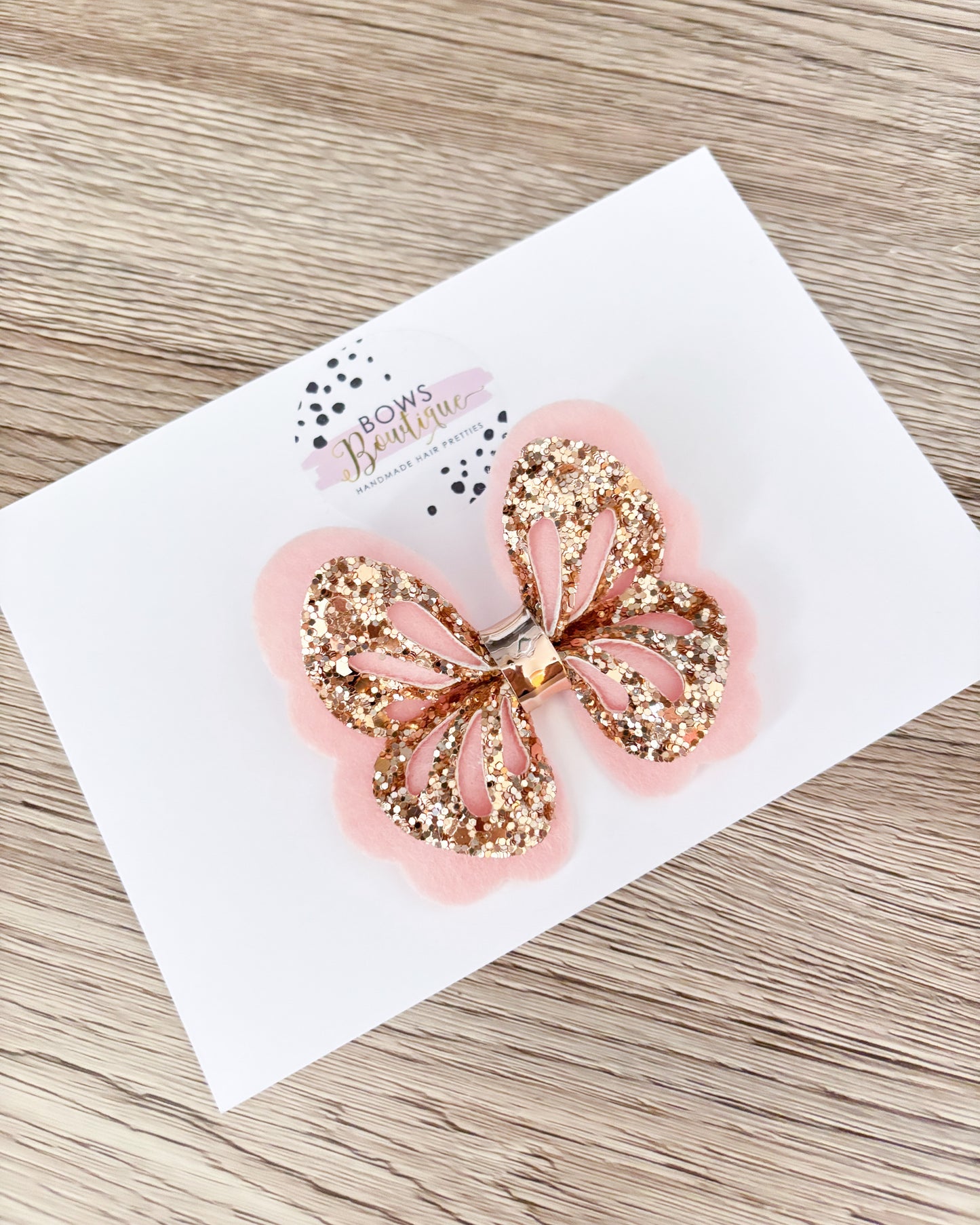 Pink & Rose Gold Flutterfly