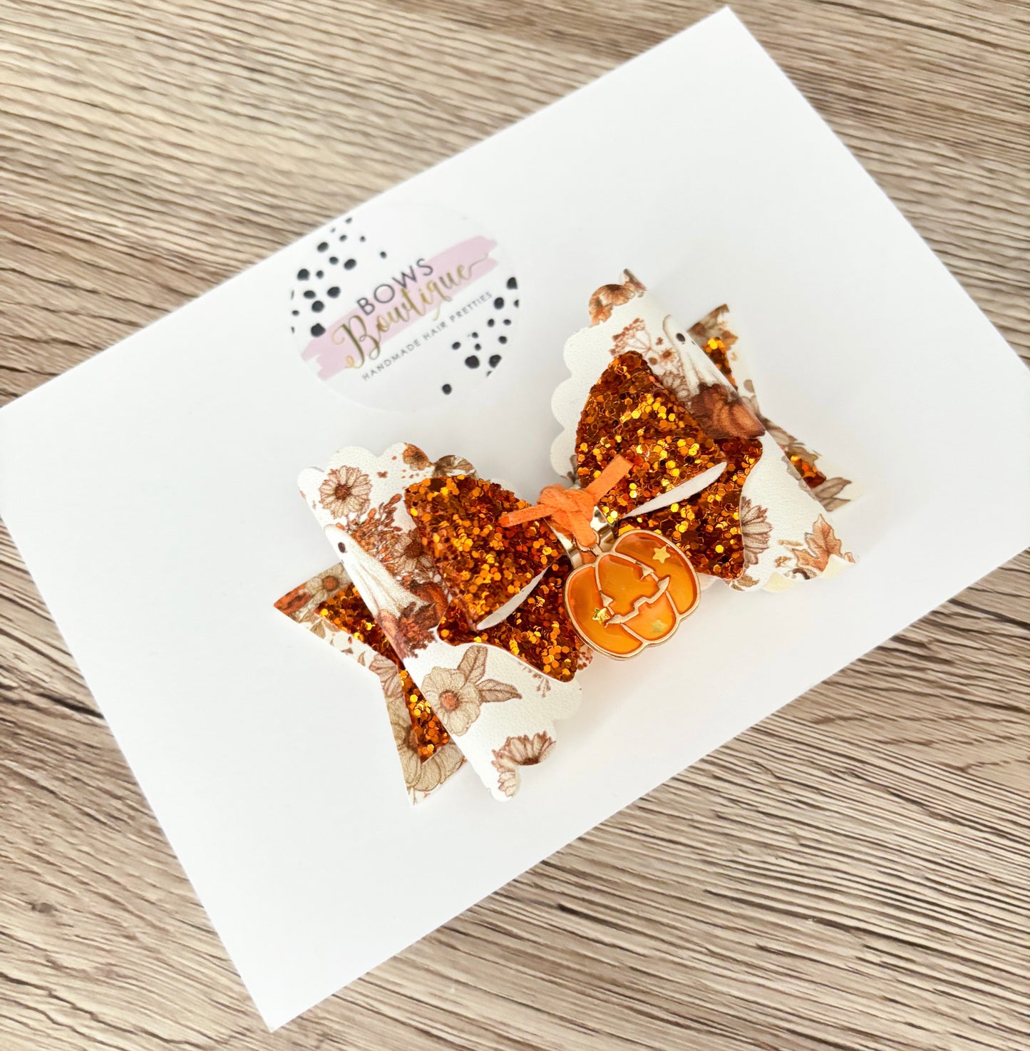 Autumn Ghost Pumpkin Bow