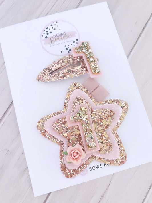Rose Gold Badge & Snap Clip Set