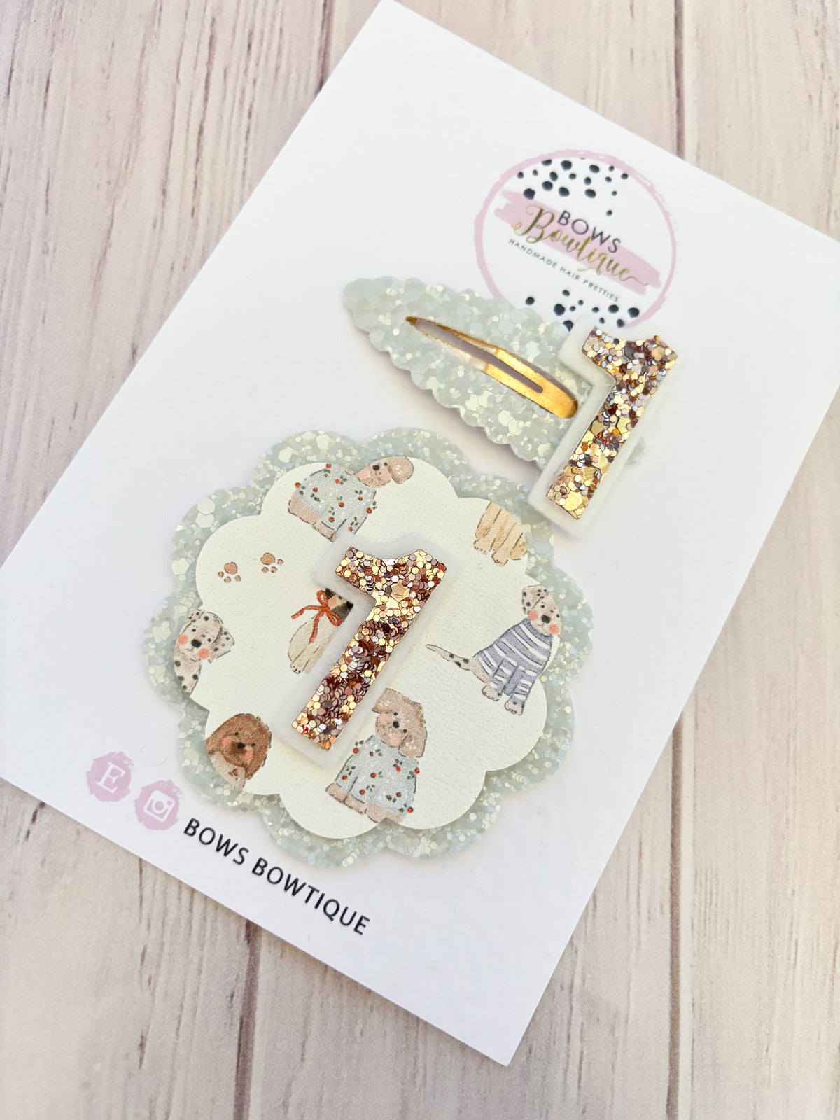 Puppy Birthday Party Bow Set