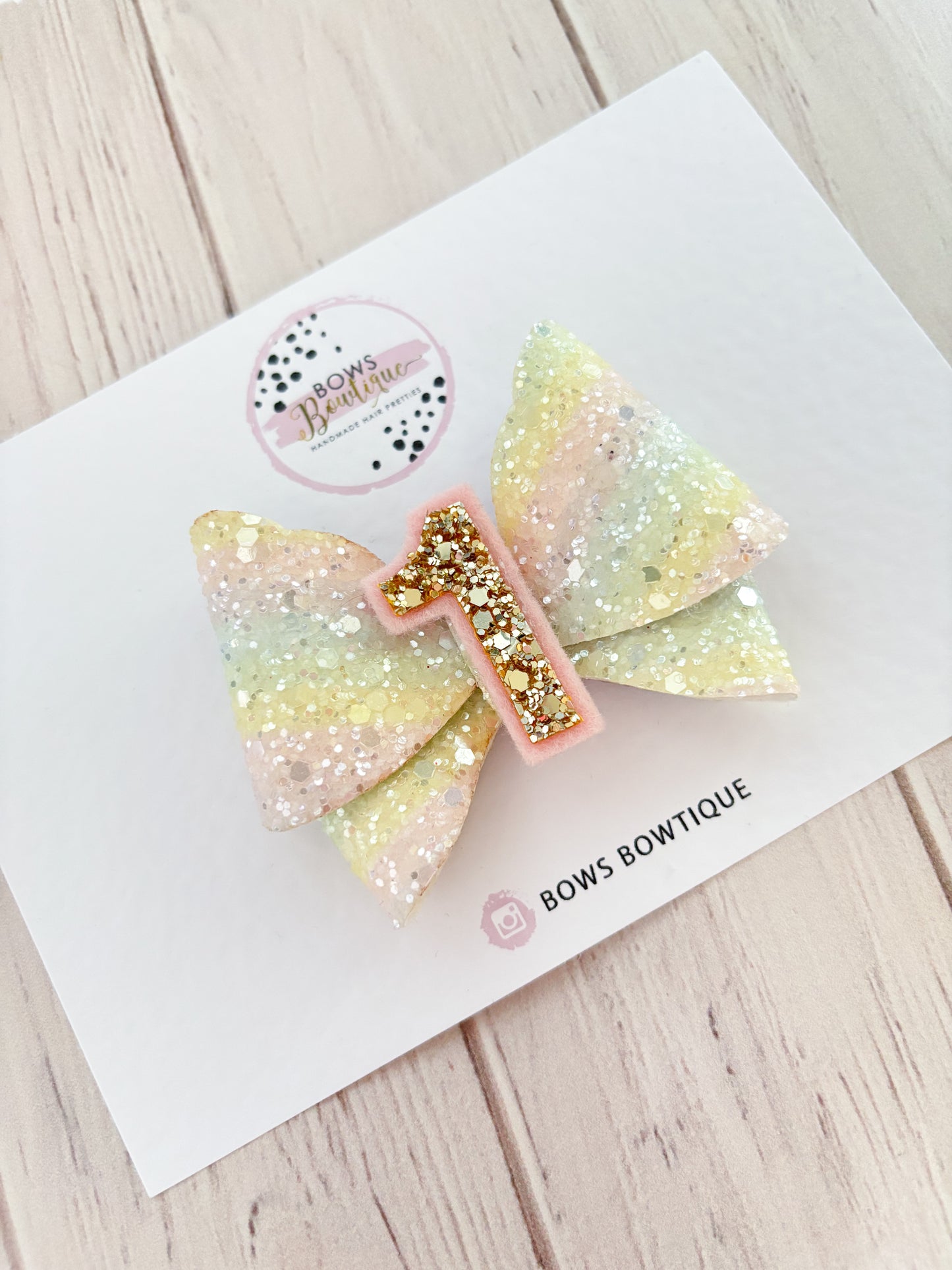 Pastel Rainbow Birthday Bow