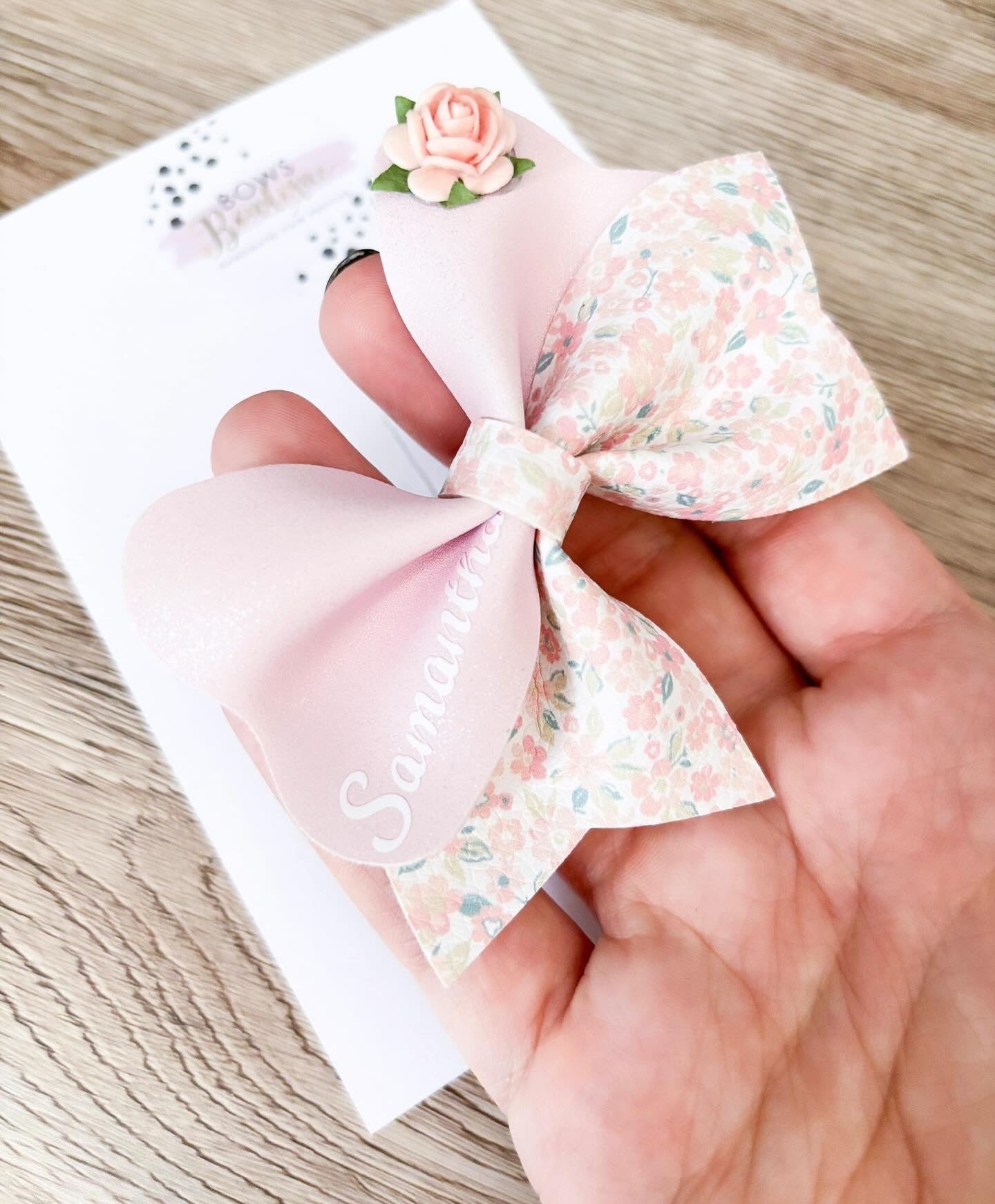 Personalised Floral Loveable Bow