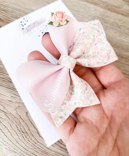 Personalised Floral Loveable Bow
