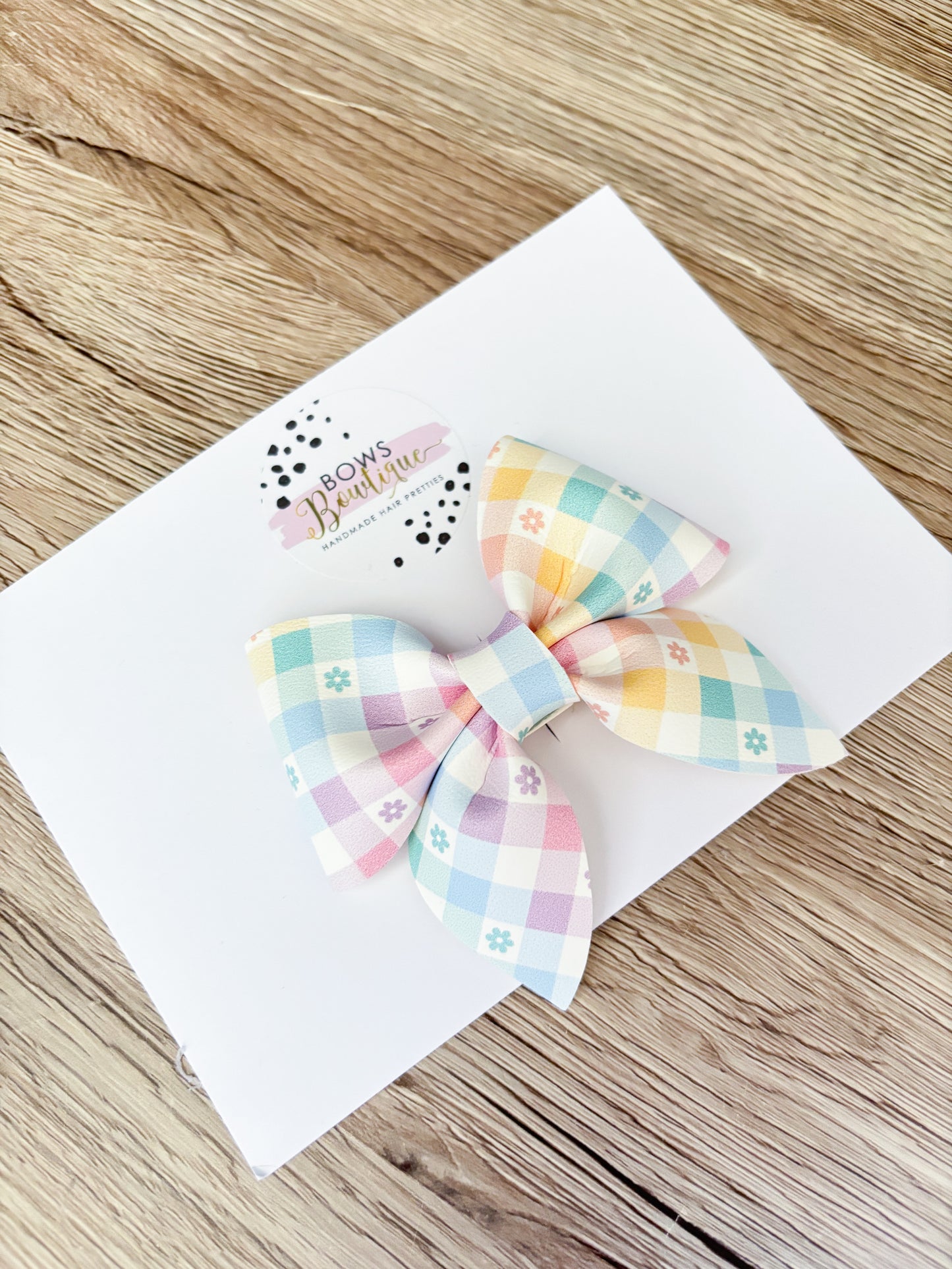 Pastel Checked Pinch Bow