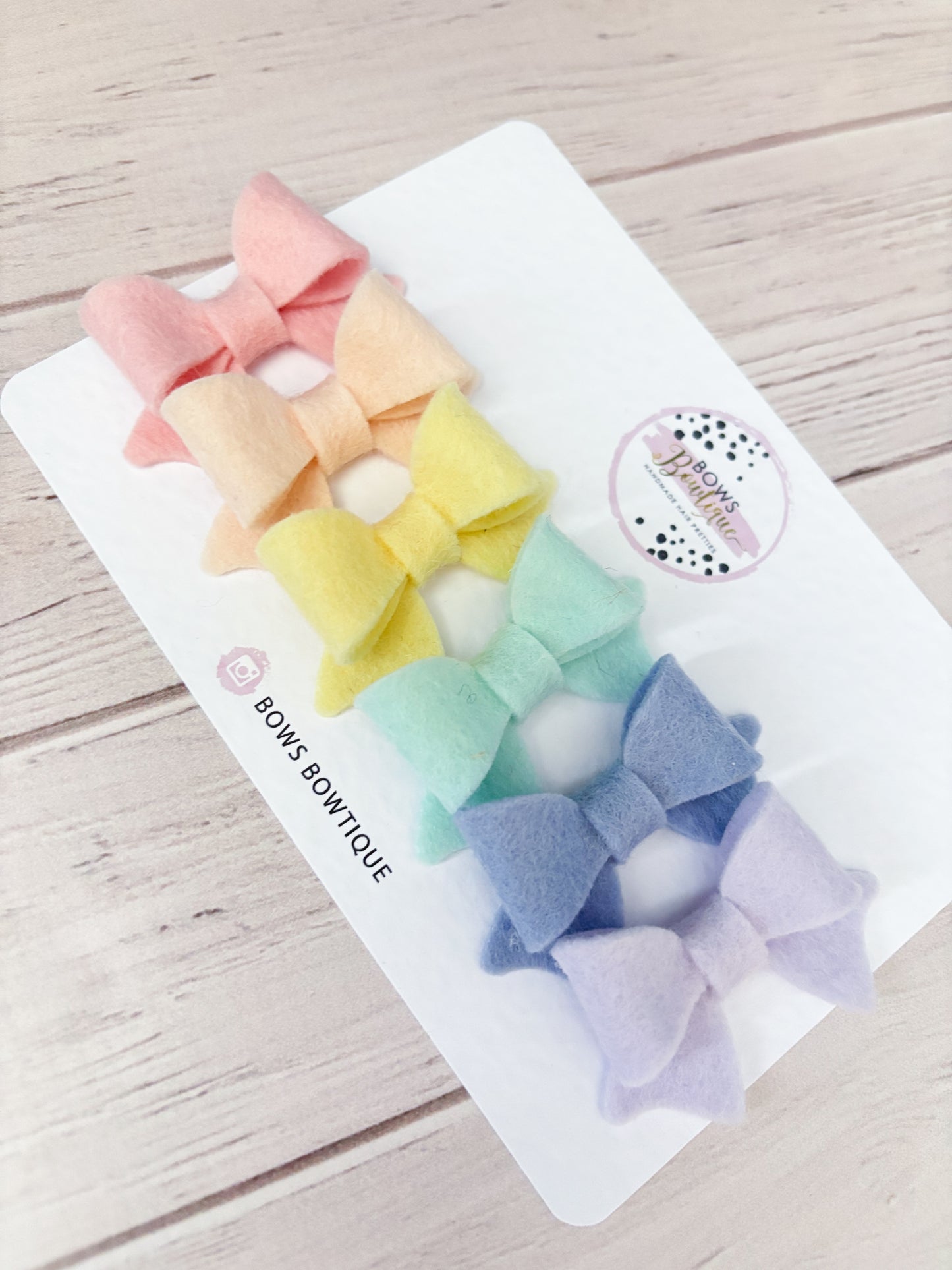 Pastel Rainbow Bow Set