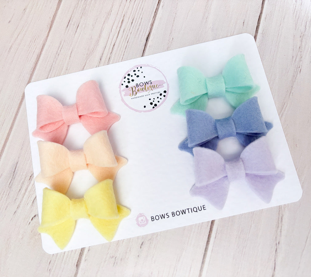 Pastel Rainbow Bow Set