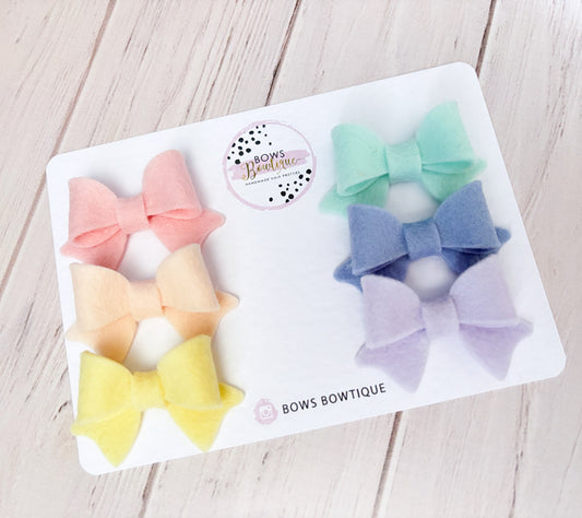 Pastel Rainbow Bow Set