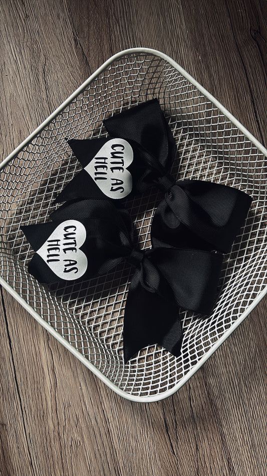 “Cute As Hell” Ribbon Hair Bow
