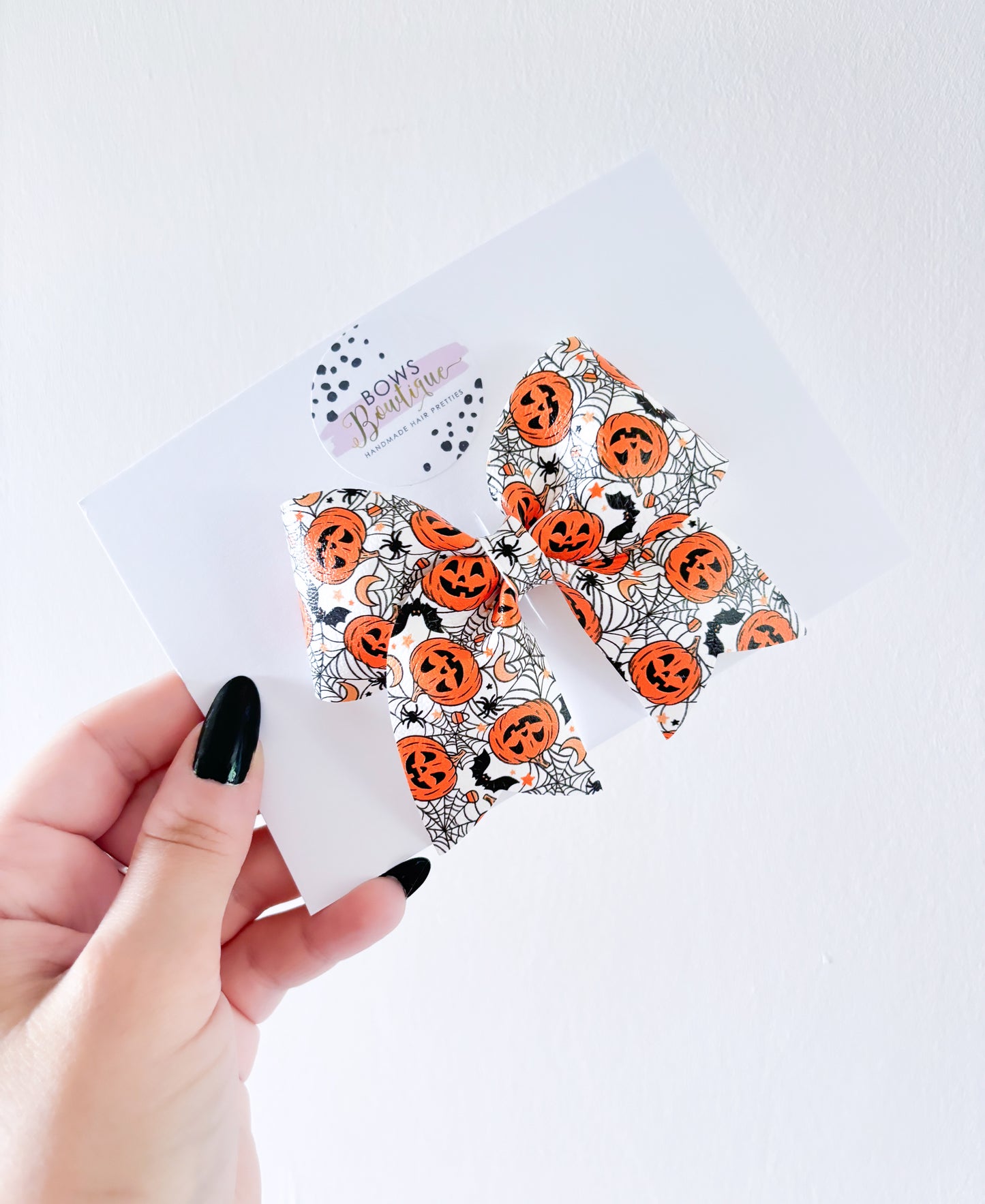 Pumpkin Webs Twirl Bow