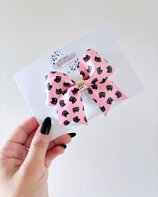 Pink Kitty Twirl Bow