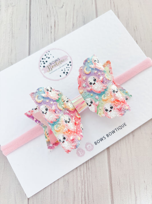 Glitter Pastel Ghost Hair Bow