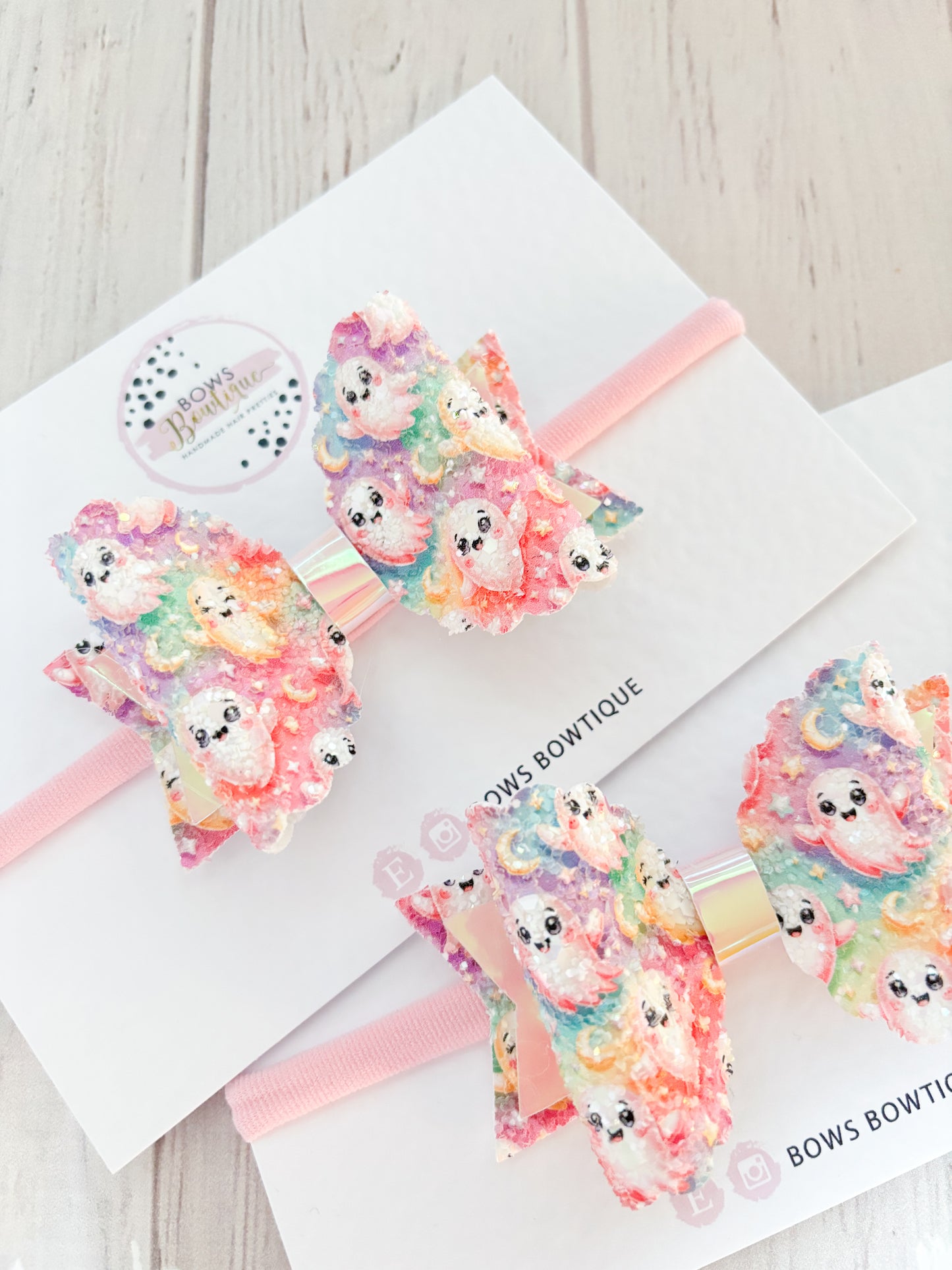 Glitter Pastel Ghost Hair Bow